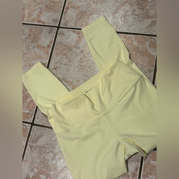 Athleta butter yellow transcend rib 7/8 tight ribbed leggings - Picture 4 of 7